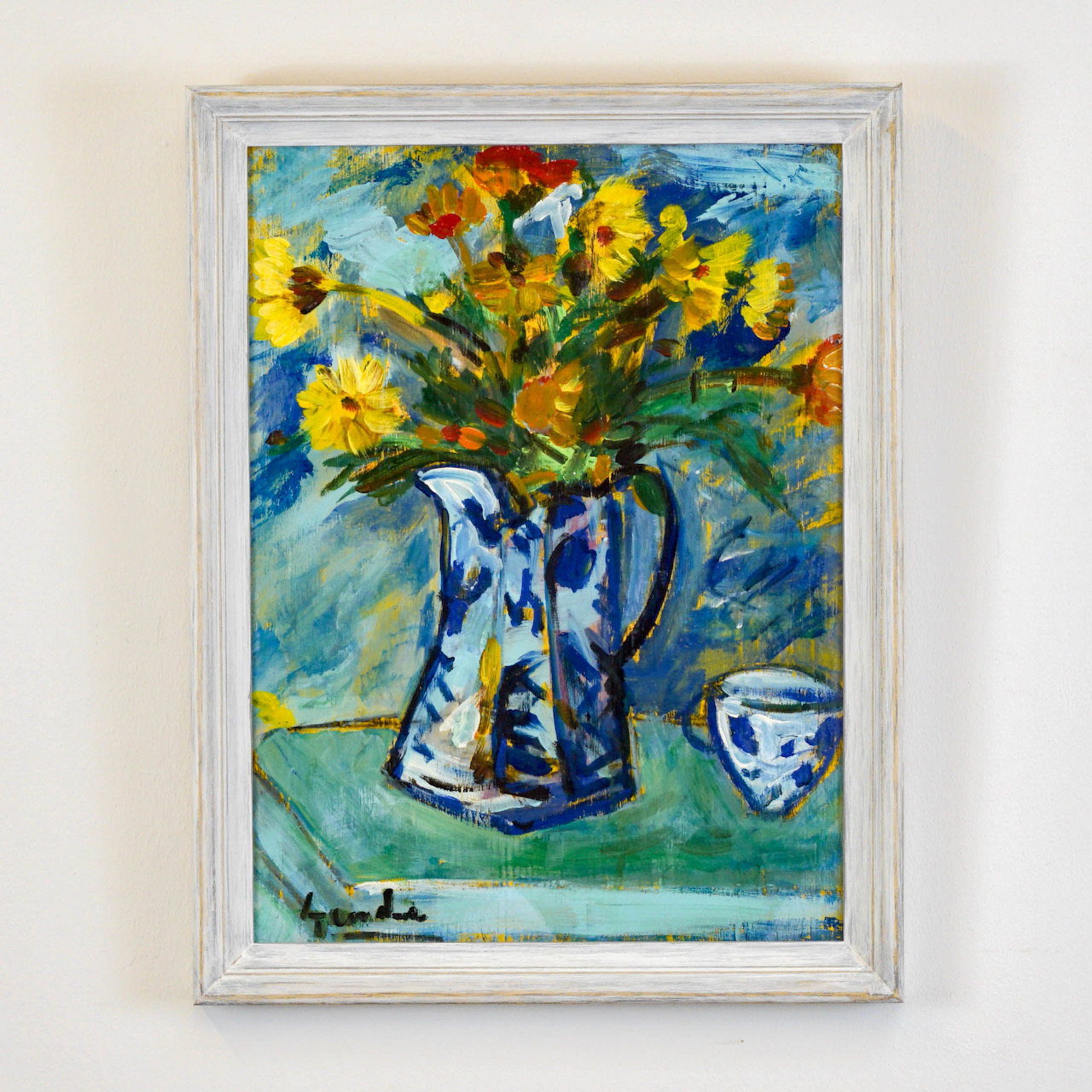 Blue Vase With Flowers